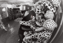 Yayoi Kusama with Accumulation pieces at her studio in New York - 1963 ca.